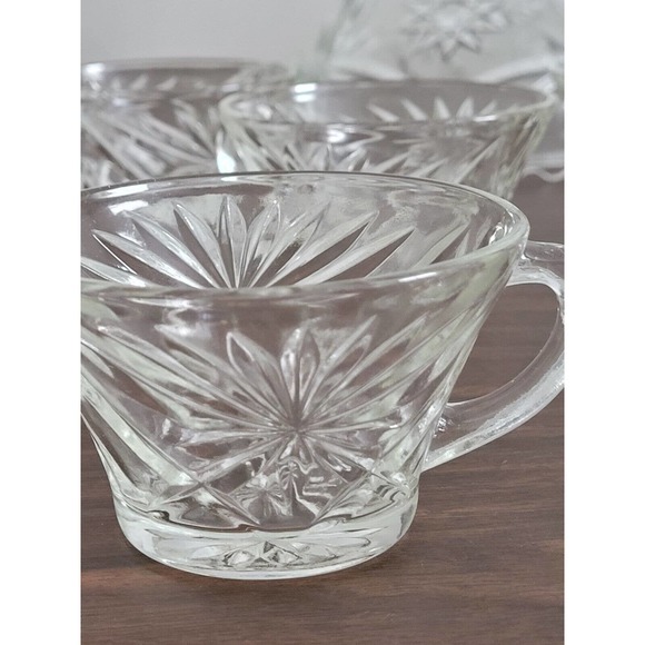 ANCHOR HOCKING Early American Prescut 700/674 Punch Bowl Set with cups ladle - Picture 11 of 14